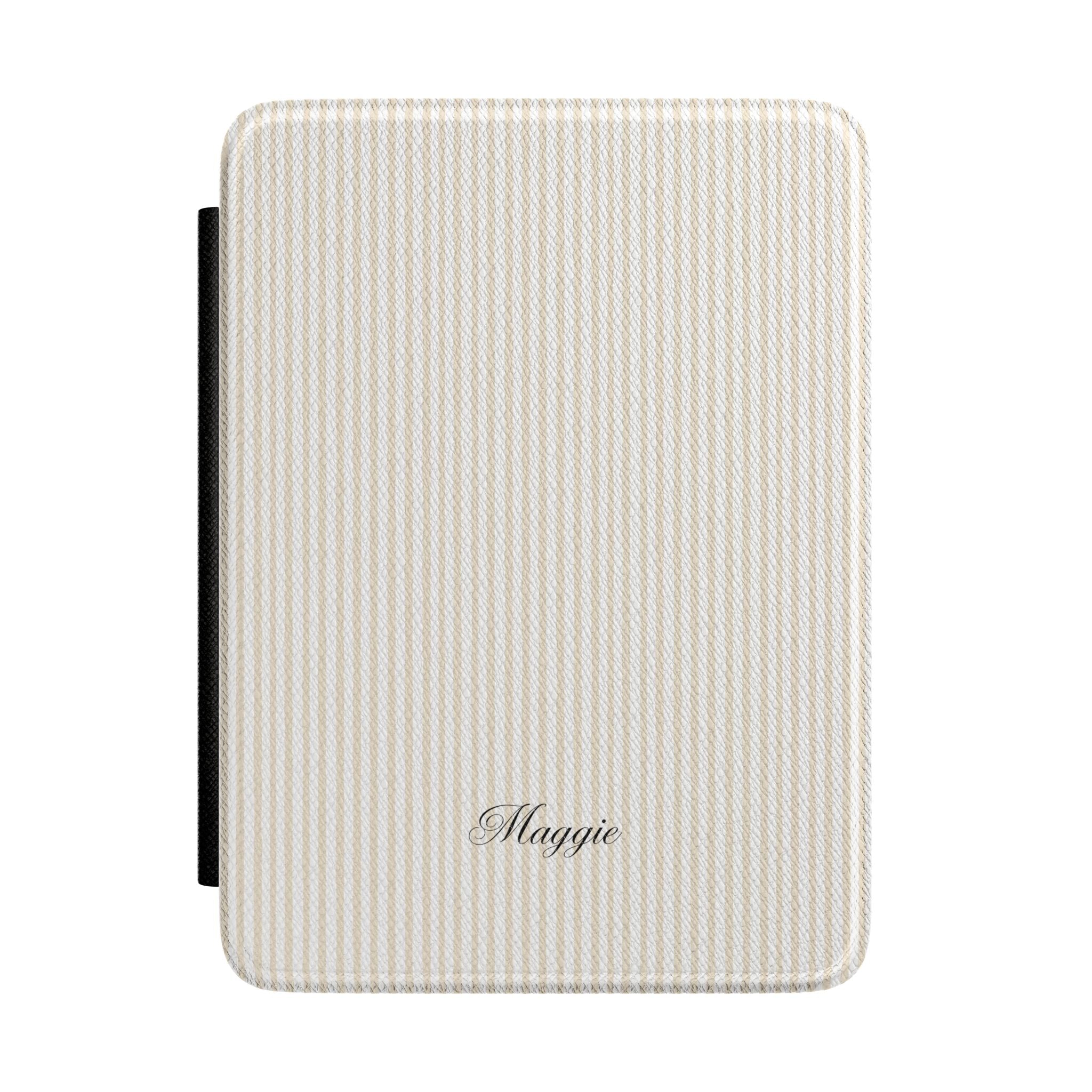 PERSONALIZED CUSTOM NAME BEIGE STRIPES CASE HARDCOVER