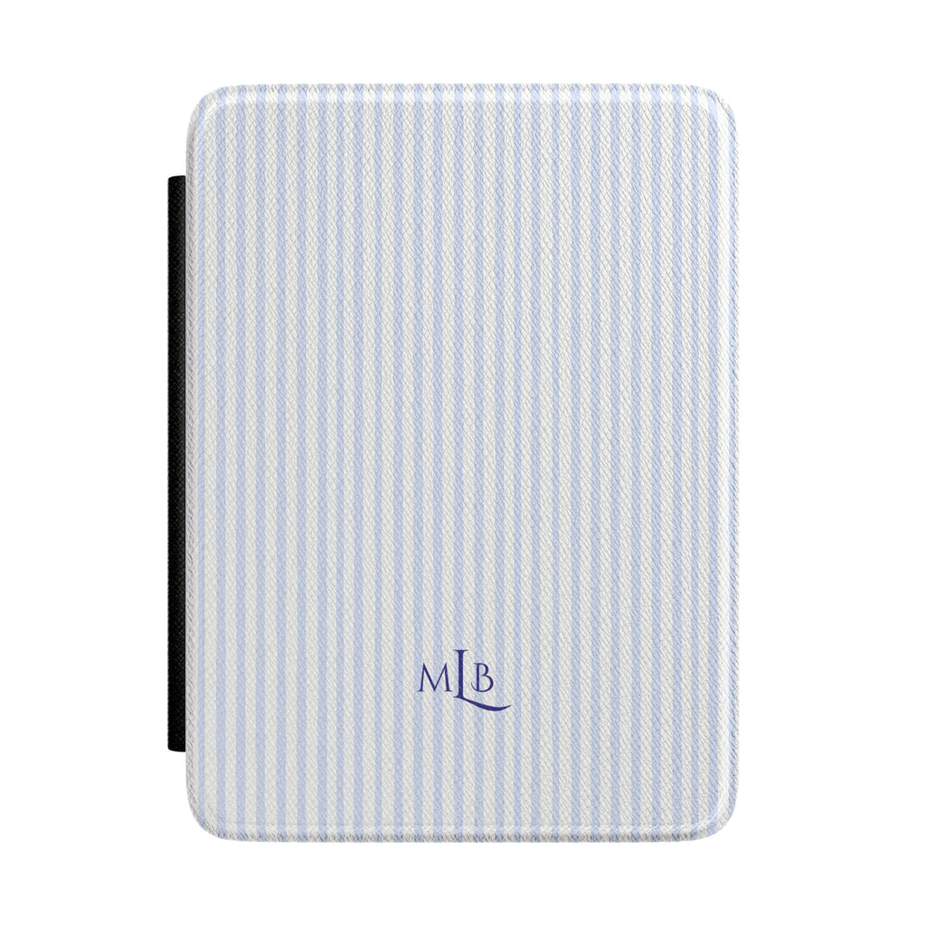 PERSONALIZED CUSTOM NAME BLUE STRIPES MONOGRAM INITIALS CASE HARDCOVER