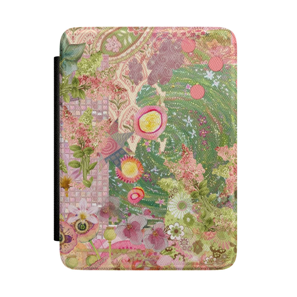 GREEN PINK MOSAIC WHIMSY KINDLE CASE HARDCOVER