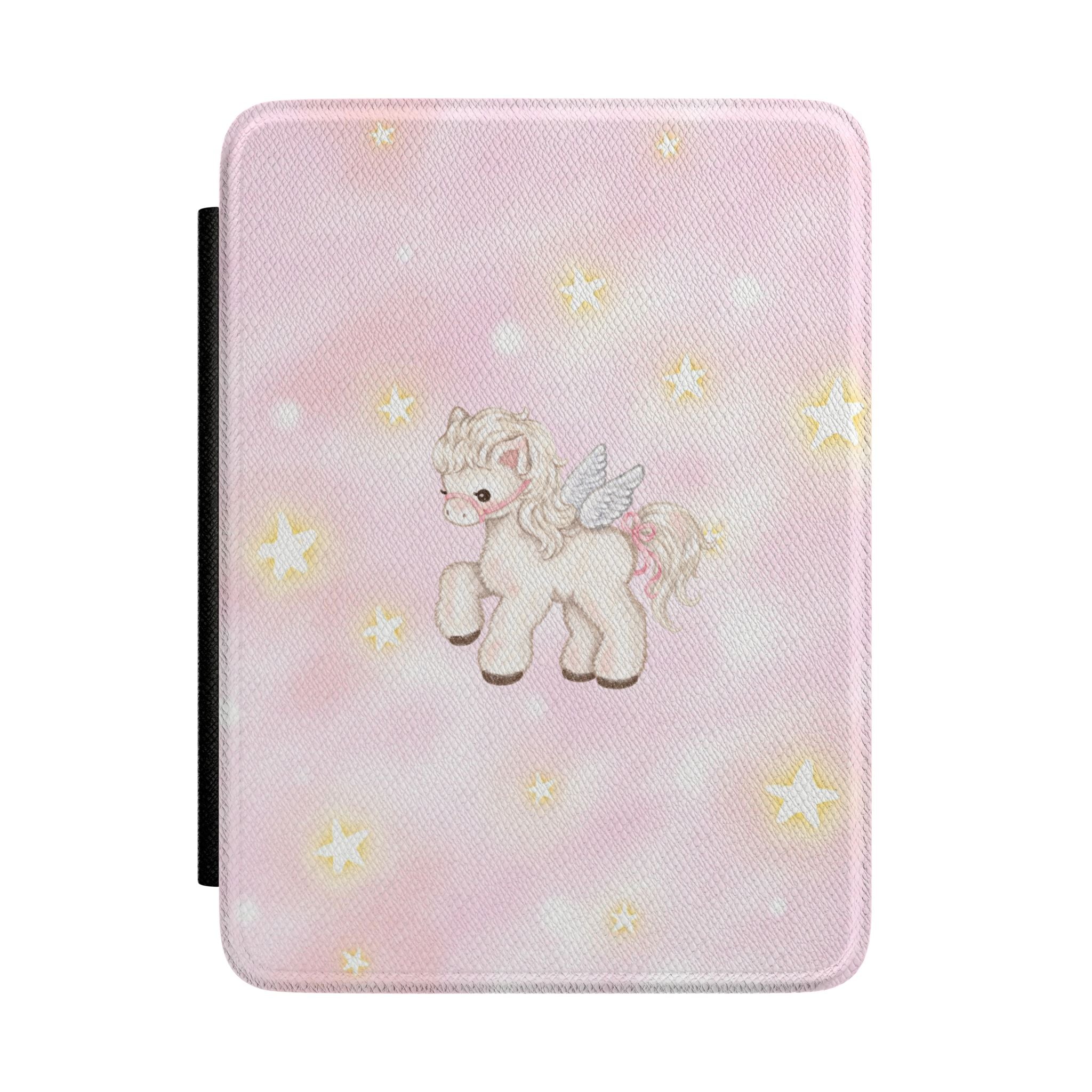 PINK ANGEL WINGS PONY UNICORN KINDLE CASE HARDCOVER