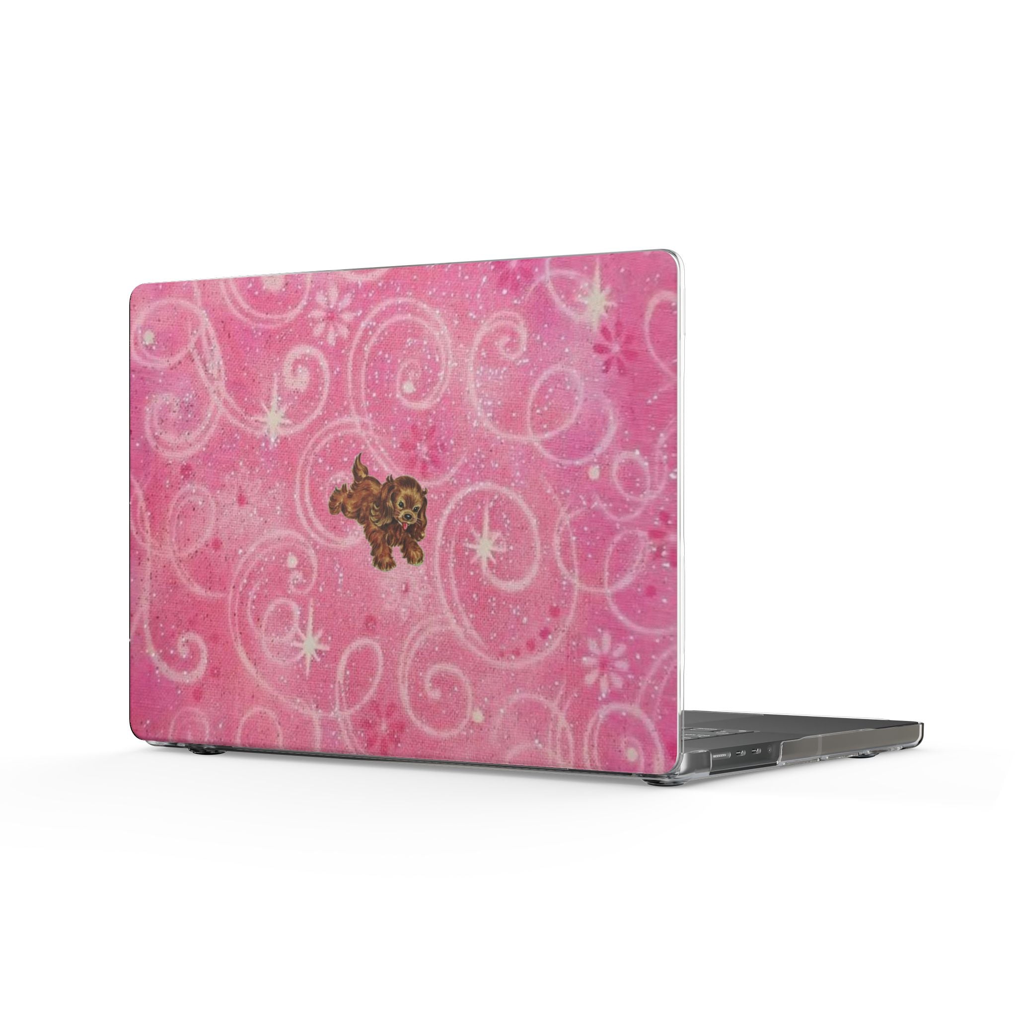 PINK WHIMSY GLOW PARK AVENUE PUPPY MACBOOK COVERS