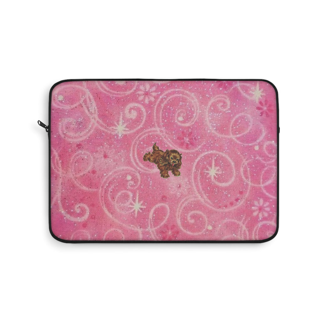 PINK WHIMSY GLOW PARK AVENUE PUPPY KINDLE IPAD & LAPTOP SLEEVE