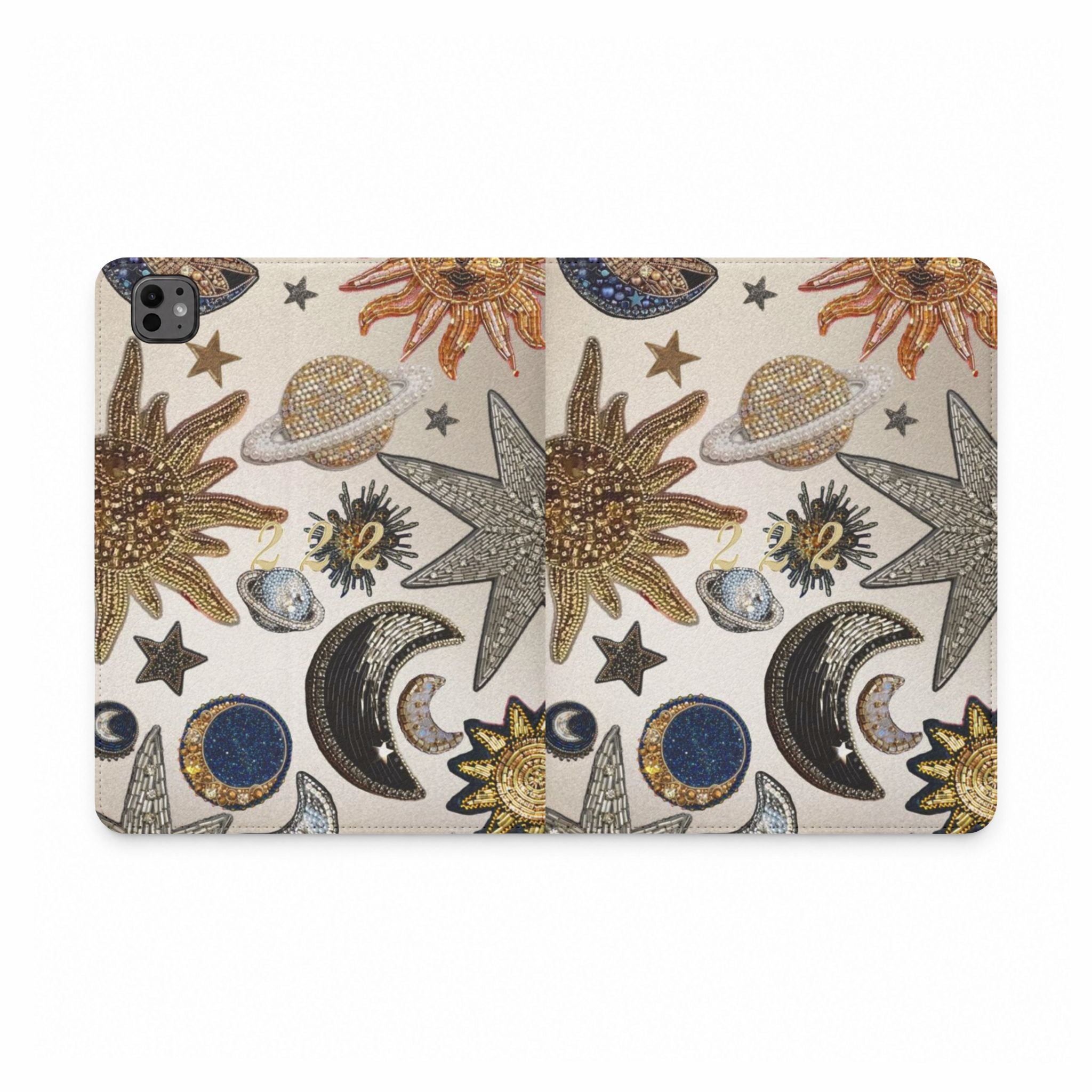 GOLD 222 GALAXY IPAD TABLET FOLIO CASE