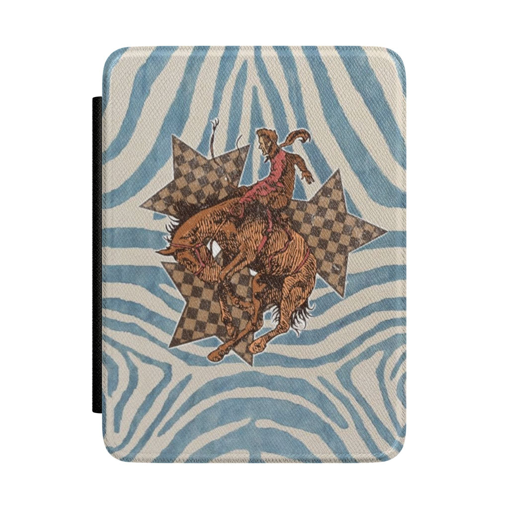 BLUE JEAN WESTERN RODEO COWBOY KINDLE CASE HARDCOVER