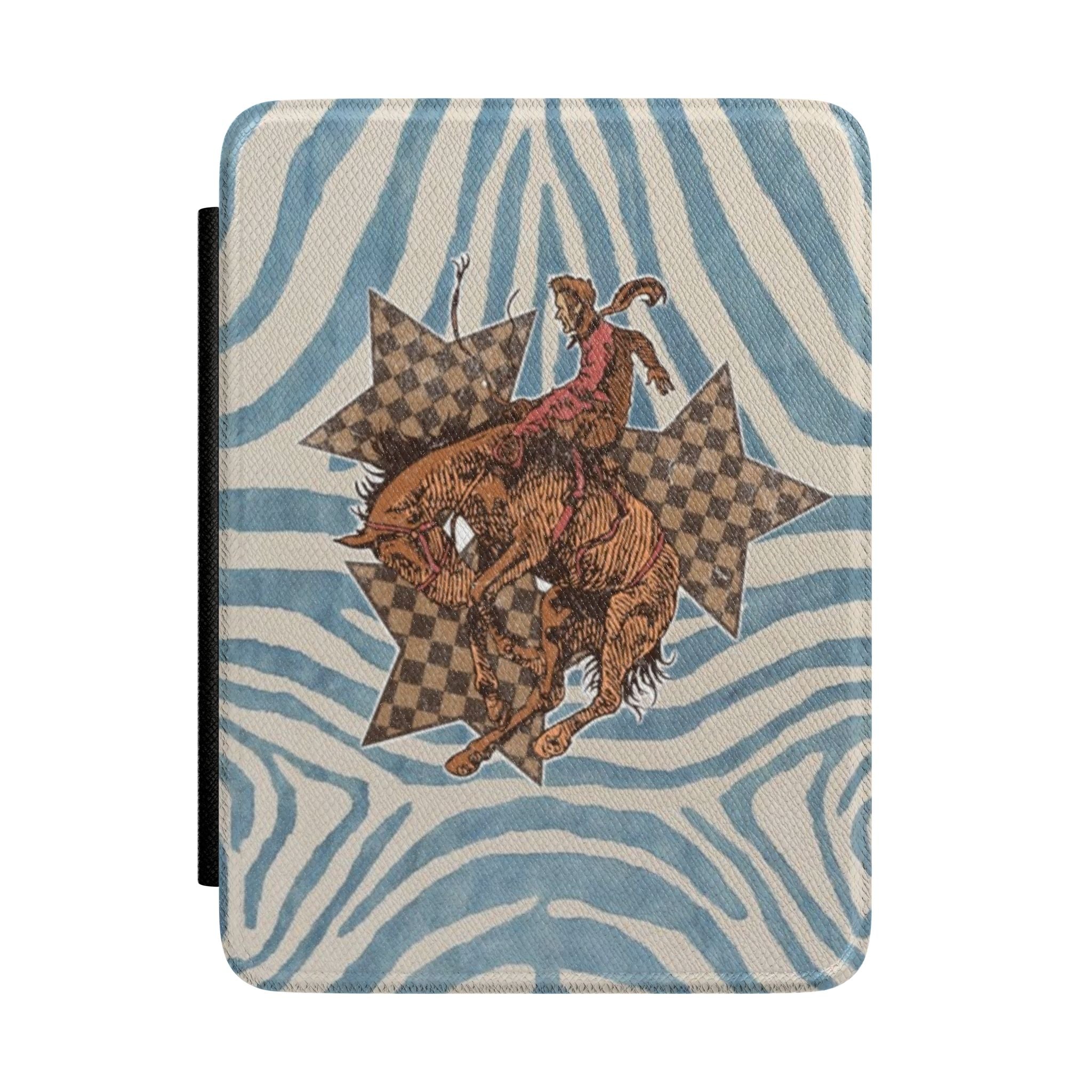 BLUE JEAN WESTERN RODEO COWBOY KINDLE CASE HARDCOVER
