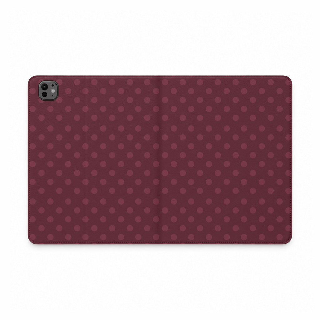 PLUM POLKA DOTS IPAD TABLET FOLIO CASE