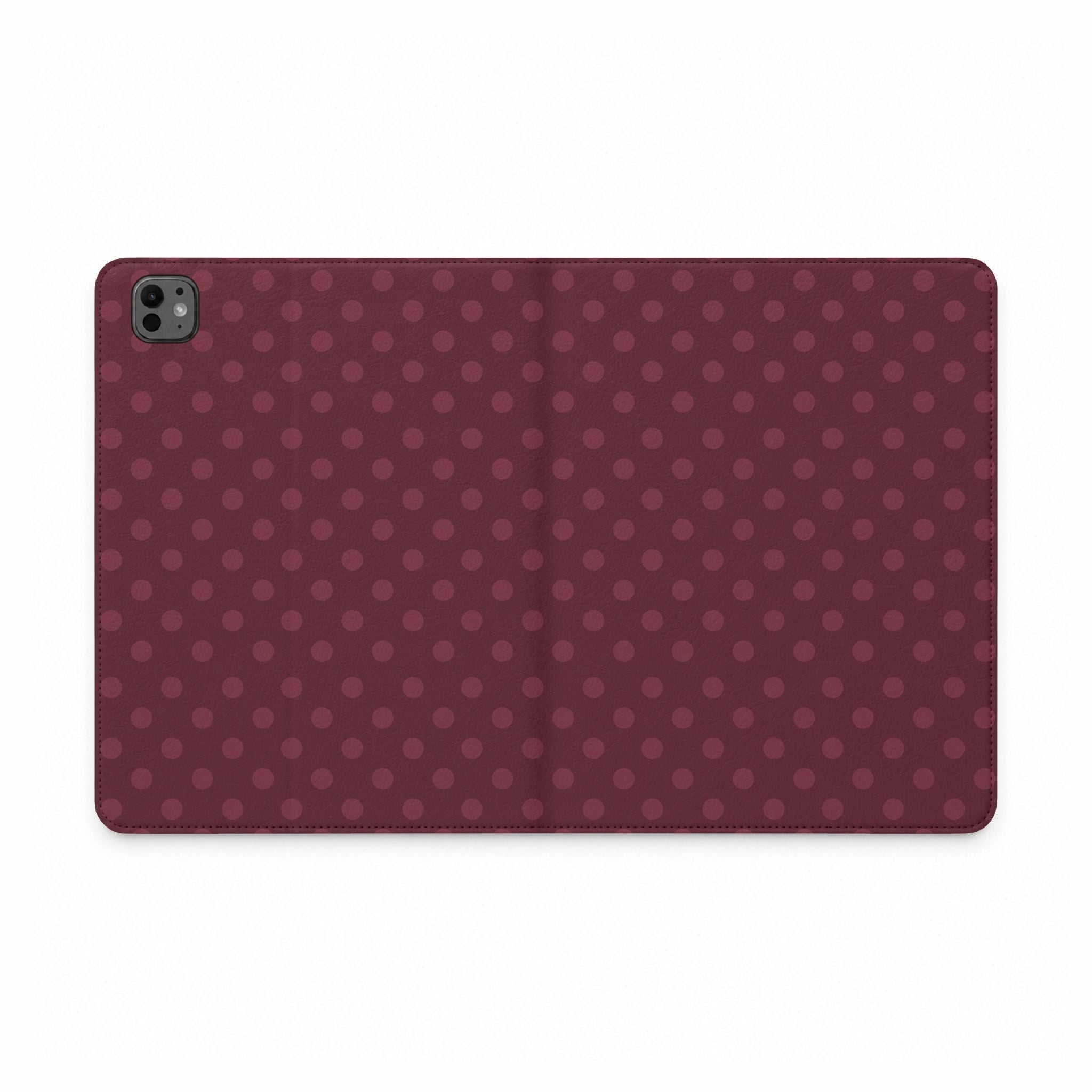 PLUM POLKA DOTS IPAD TABLET FOLIO CASE