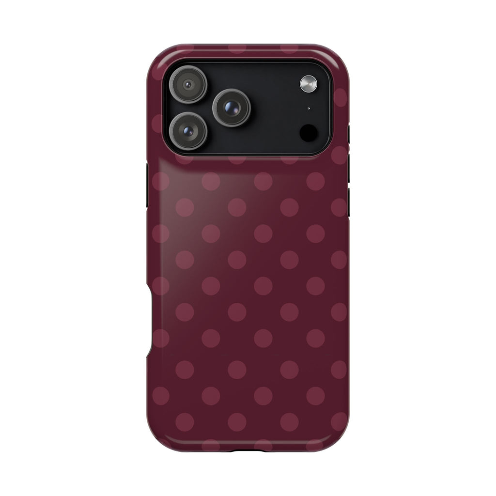 PLUM POLKA DOTS PHONE CASE