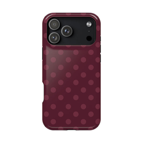 PLUM POLKA DOTS PHONE CASE