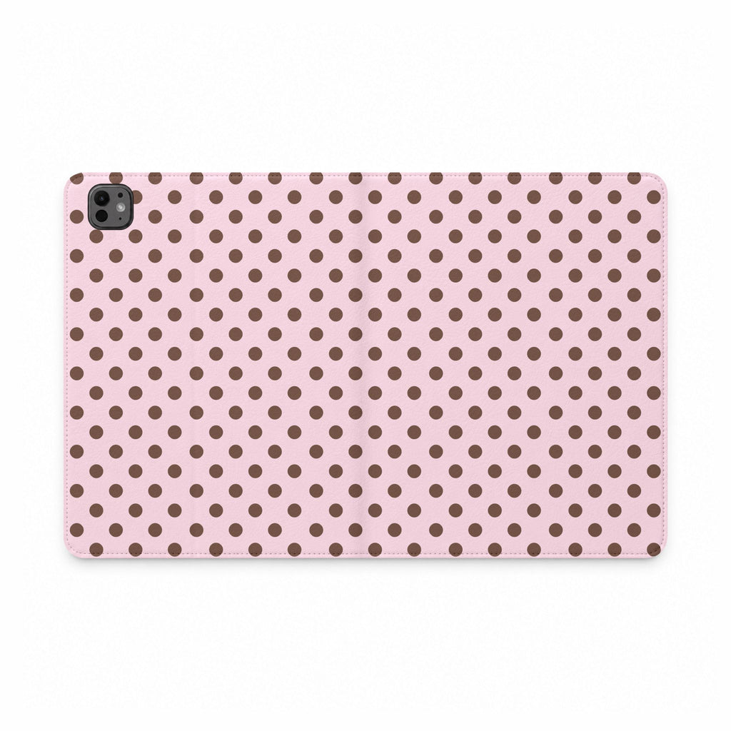 SWEET COCOA POLKA DOTS IPAD TABLET FOLIO CASE