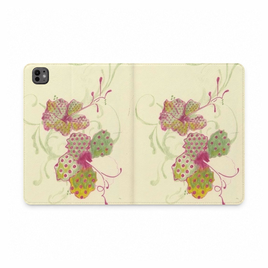 WHIMSICAL FLOWER IPAD TABLET FOLIO CASE