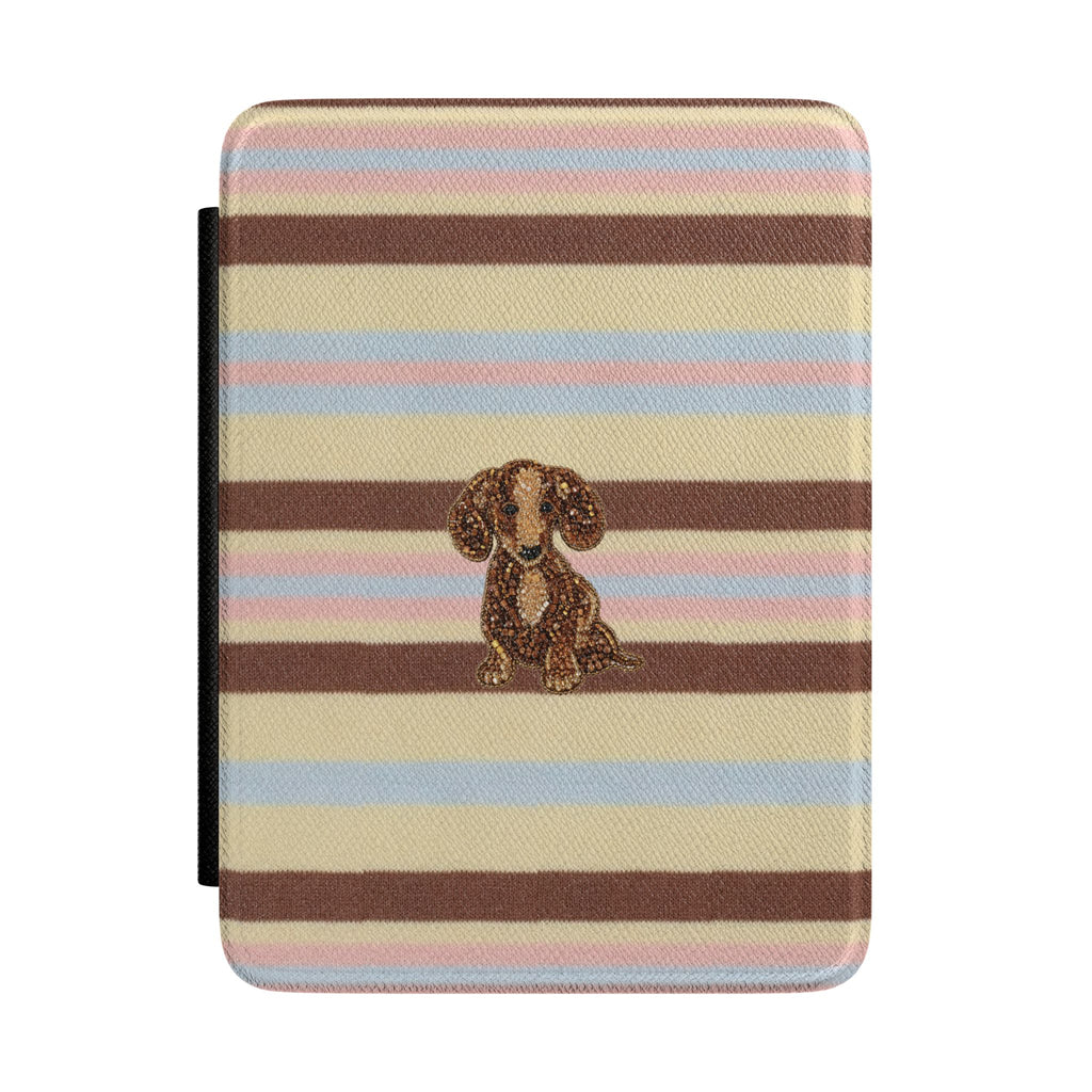 BUTTERSCOTCH STRIPES DACHSHUND PUPPY KINDLE CASE HARDCOVER