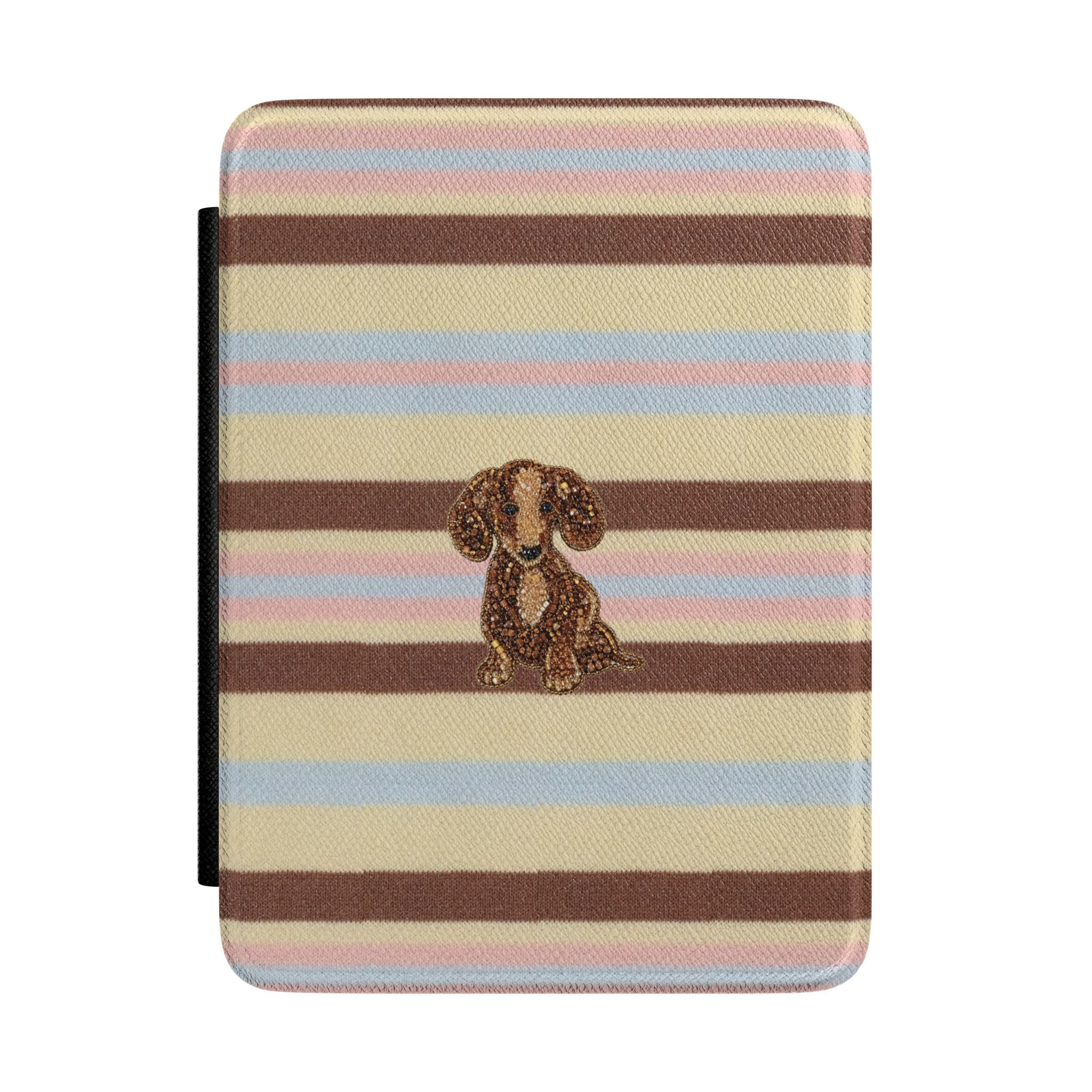 BUTTERSCOTCH STRIPES DACHSHUND PUPPY KINDLE CASE HARDCOVER