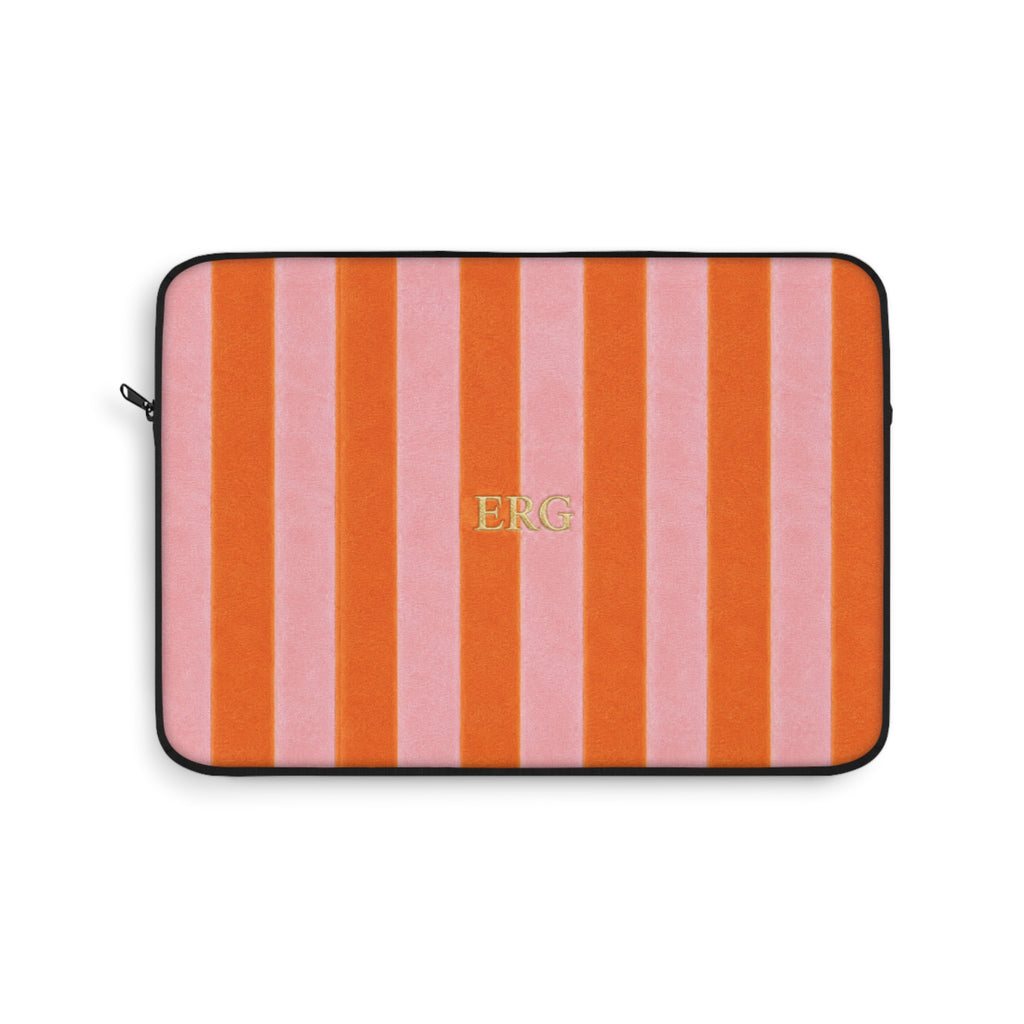 PERSONALIZED NAME CUSTOM ORANGE STRIPES KINDLE IPAD & LAPTOP SLEEVE