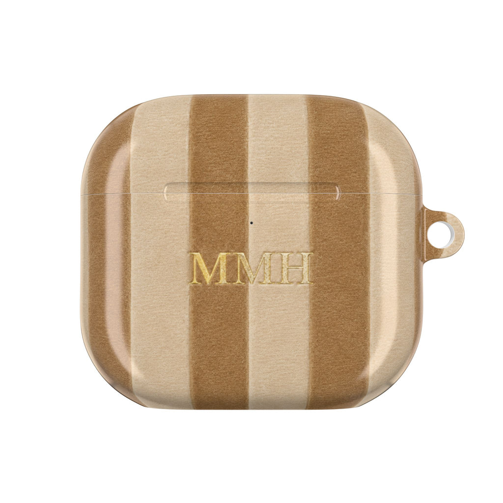 PERSONALIZED NAME CUSTOM CAMEL STRIPES AIRPOD CASE