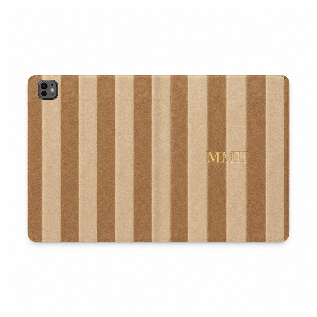 PERSONALIZED CAMEL STRIPES CUSTOM NAME IPAD TABLET FOLIO CASE