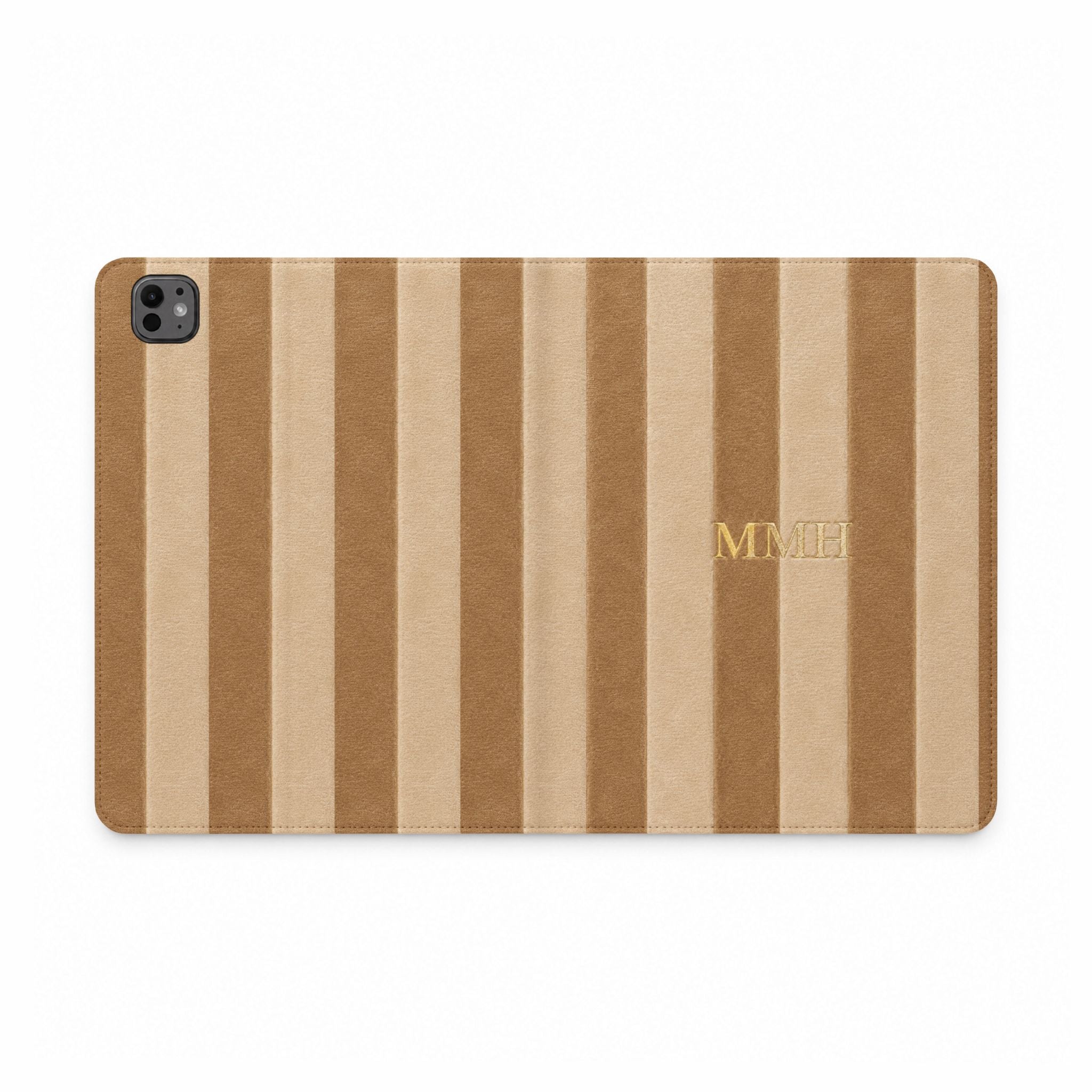 PERSONALIZED CAMEL STRIPES CUSTOM NAME IPAD TABLET FOLIO CASE