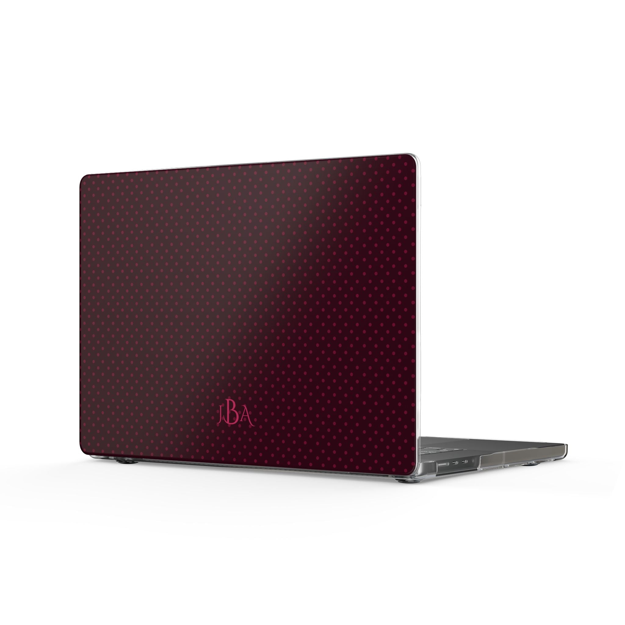 PERSONALIZED NAME CUSTOM PLUM POLKA DOTS MONOGRAM INITIALS MACBOOK COVERS