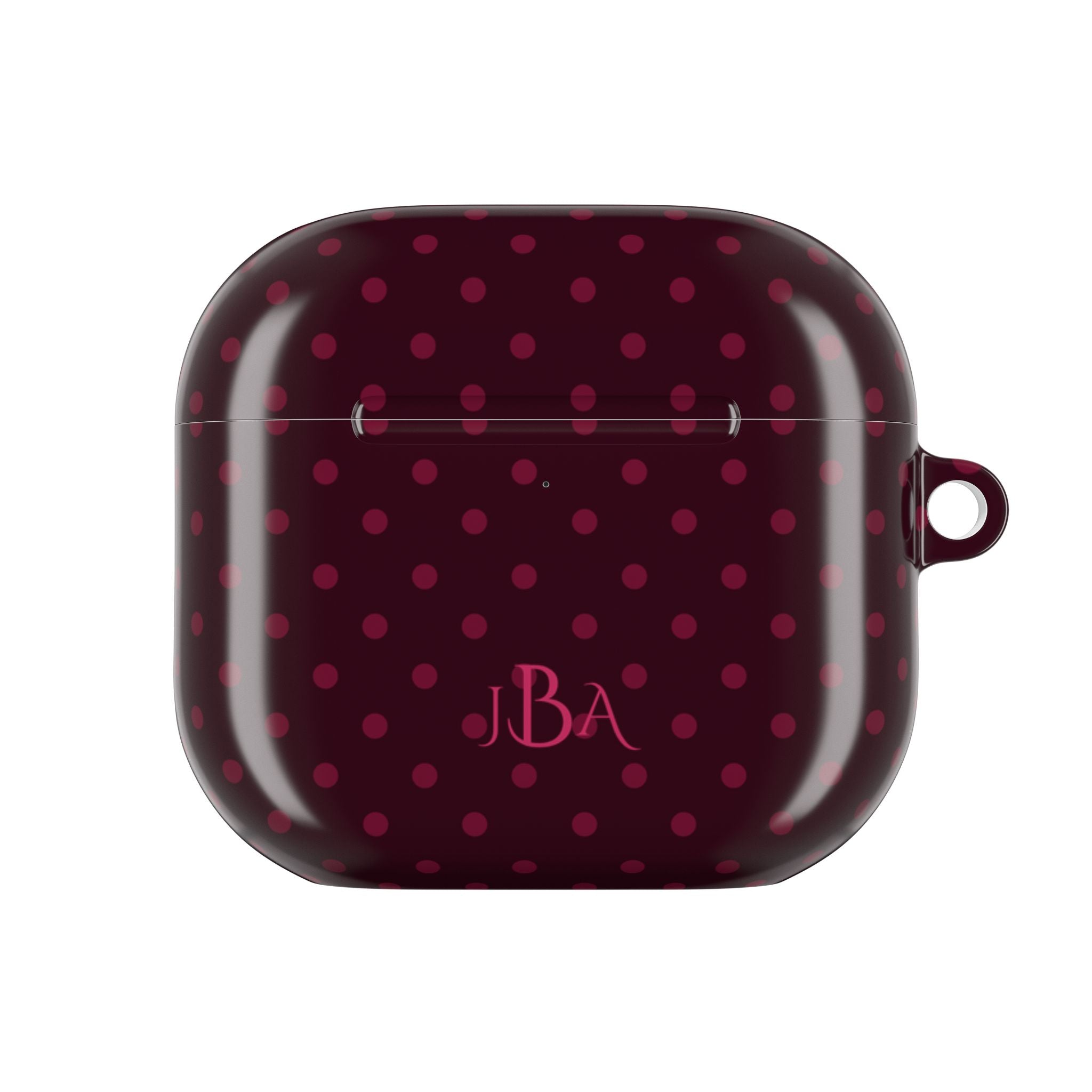 PERSONALIZED NAME CUSTOM PLUM POLKA DOTS MONOGRAM INITIALS AIRPOD CASE