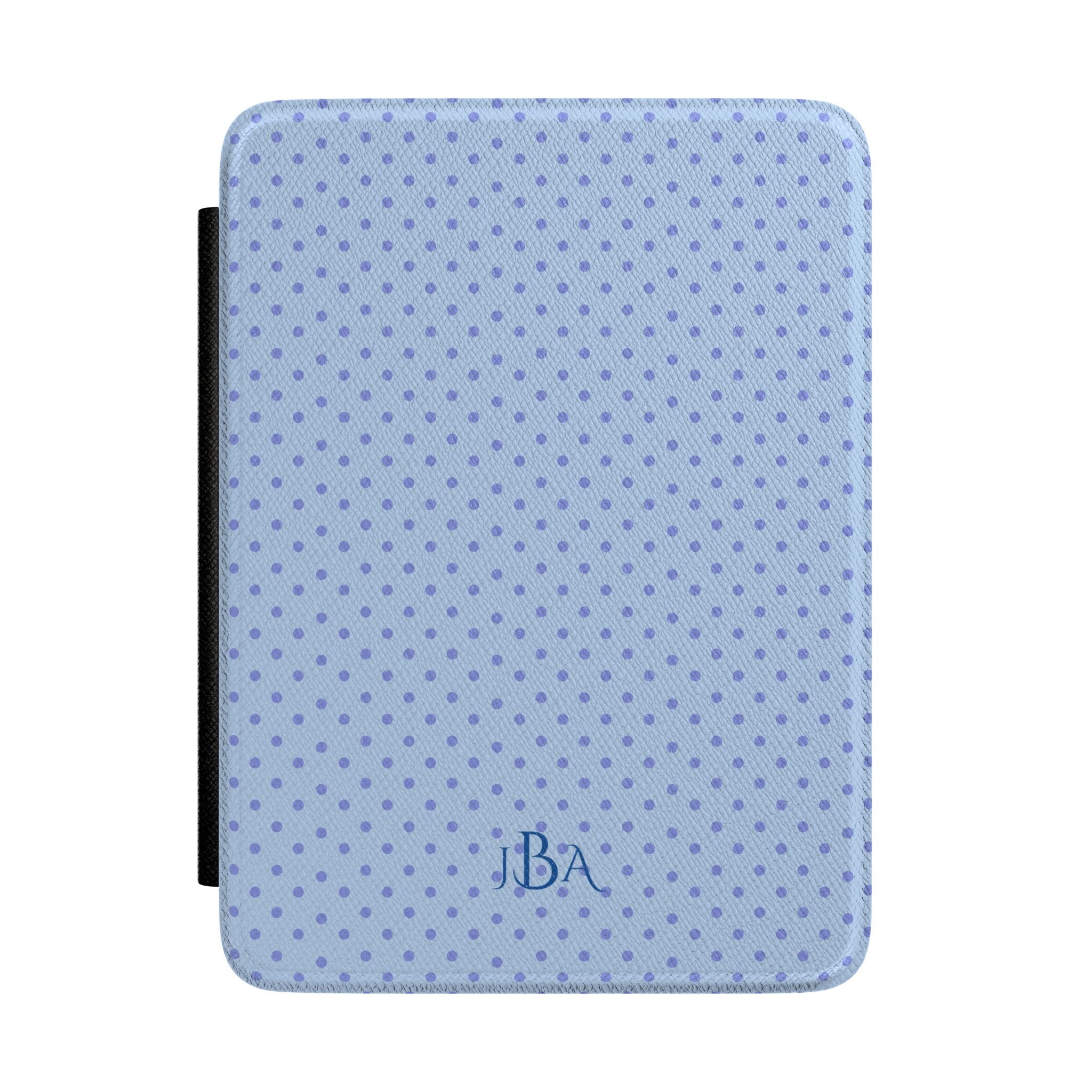 PERSONALIZED CUSTOM NAME BLUE POLKA DOTS MONOGRAM INITIALS CASE HARDCOVER