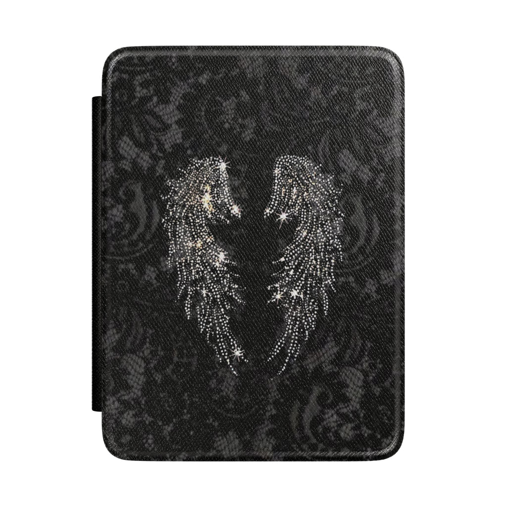 BLACK LACE ANGEL WINGS KINDLE CASE HARDCOVER