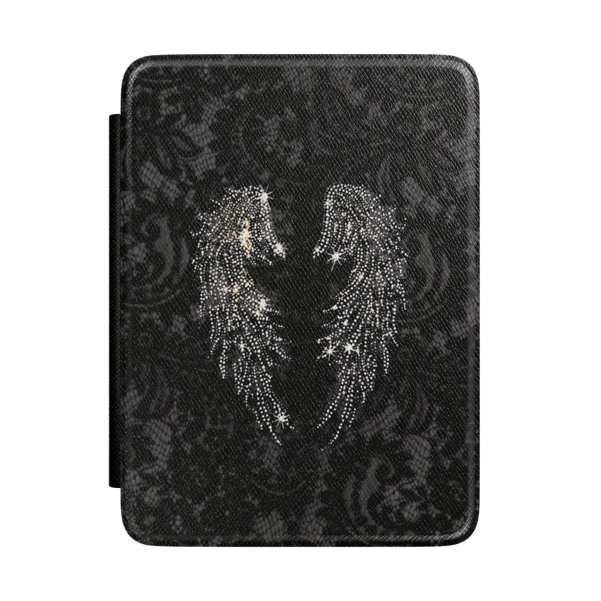 BLACK LACE ANGEL WINGS KINDLE CASE HARDCOVER