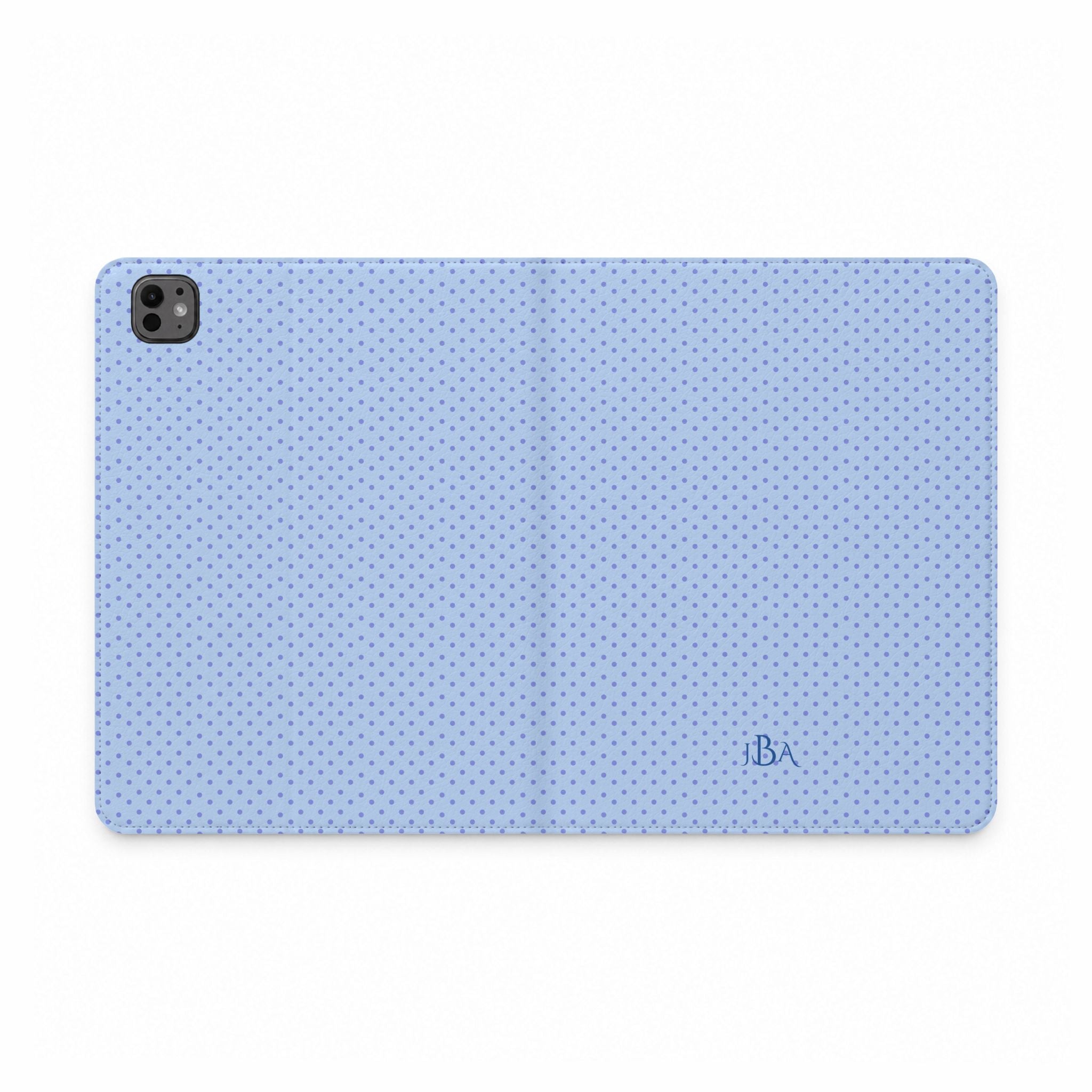 PERSONALIZED BLUE DOTS CUSTOM NAME IPAD TABLET FOLIO CASE
