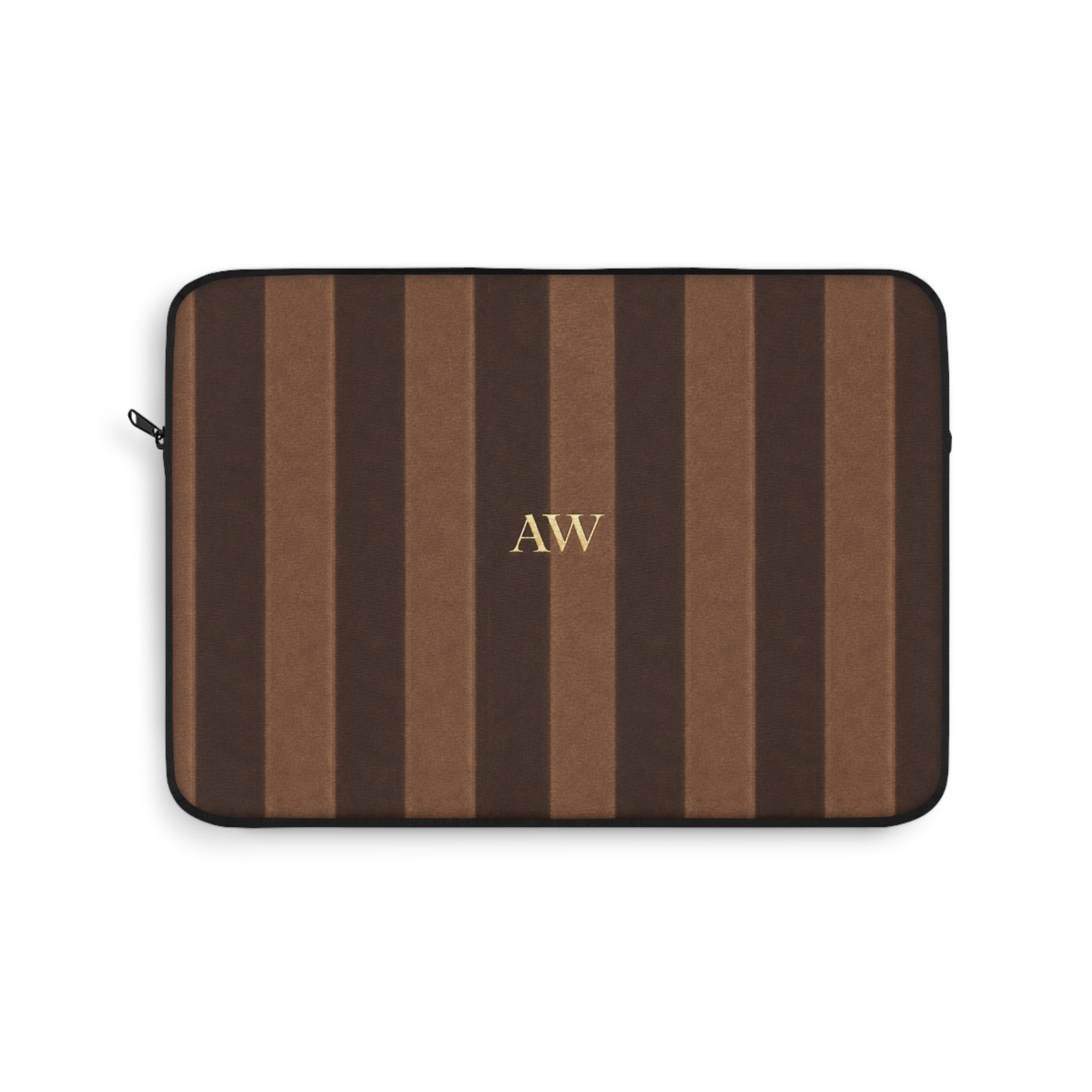 PERSONALIZED NAME CUSTOM BROWN VELVET STRIPES KINDLE IPAD & LAPTOP SLEEVE