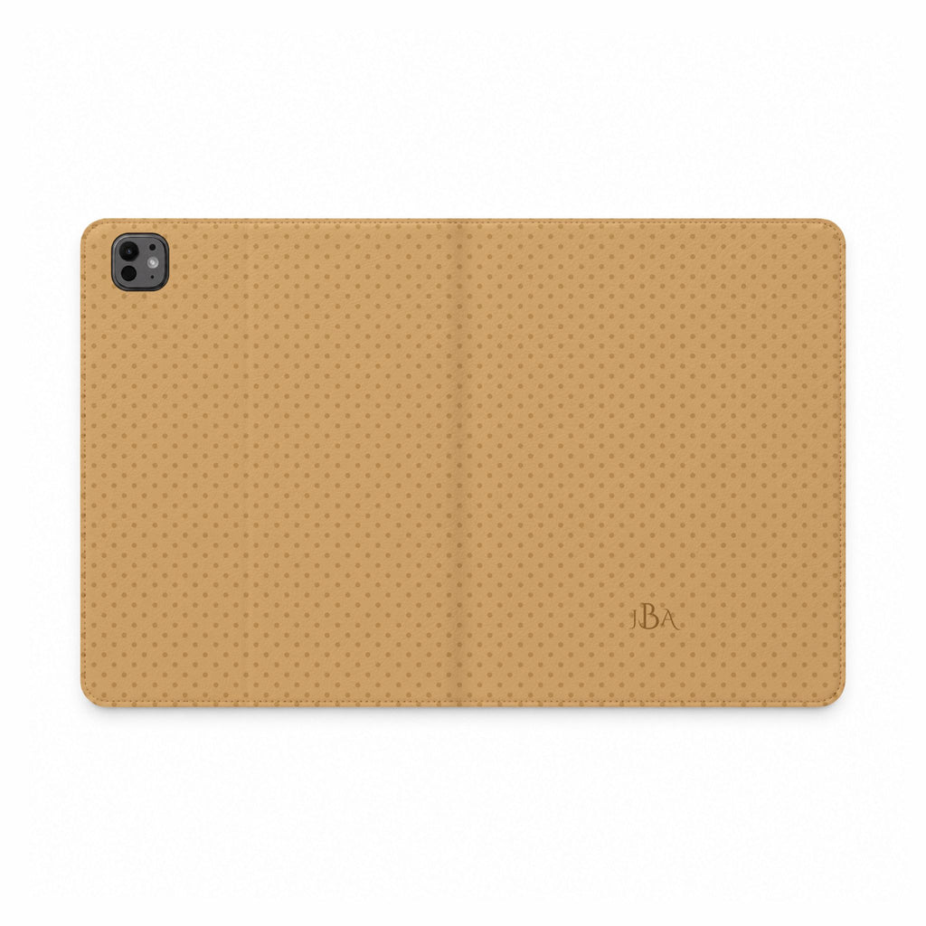 PERSONALIZED CAMEL POLKA DOTS CUSTOM NAME IPAD TABLET FOLIO CASE