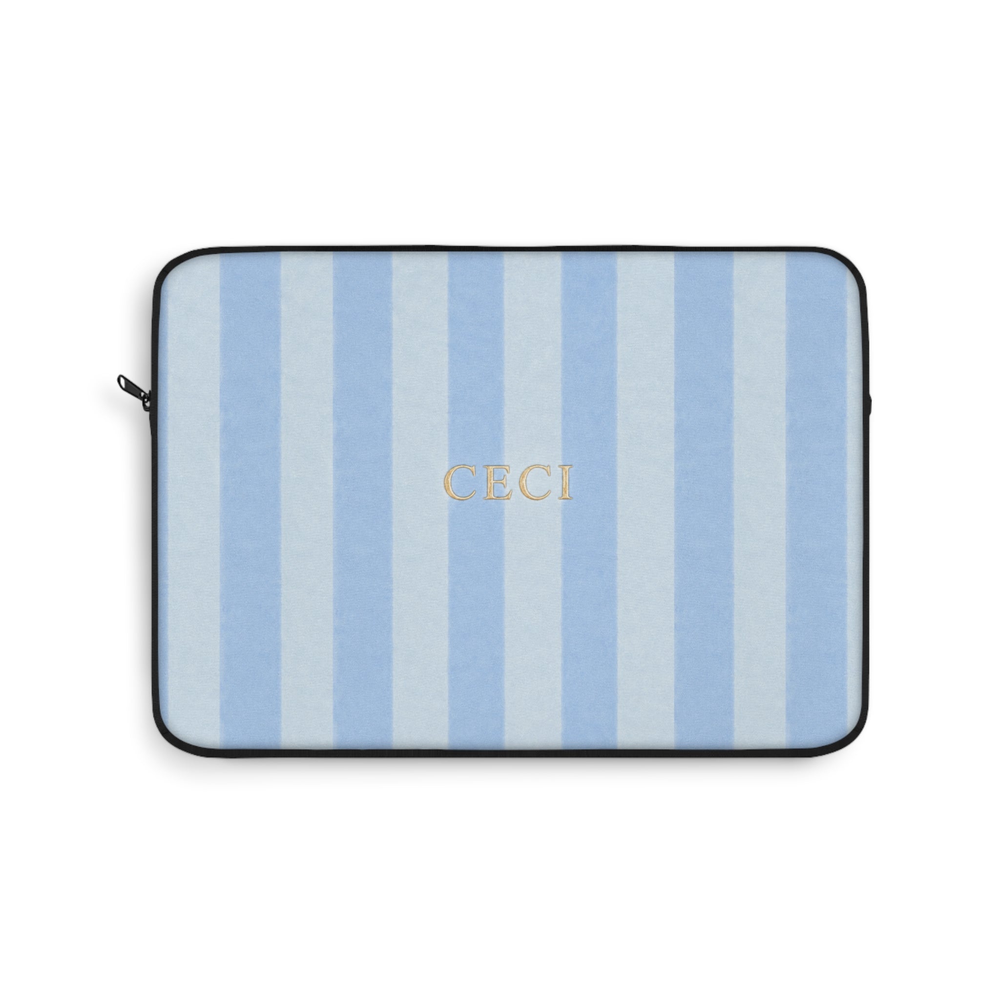 PERSONALIZED NAME CUSTOM SOFT BLUE STRIPES KINDLE IPAD & LAPTOP SLEEVE