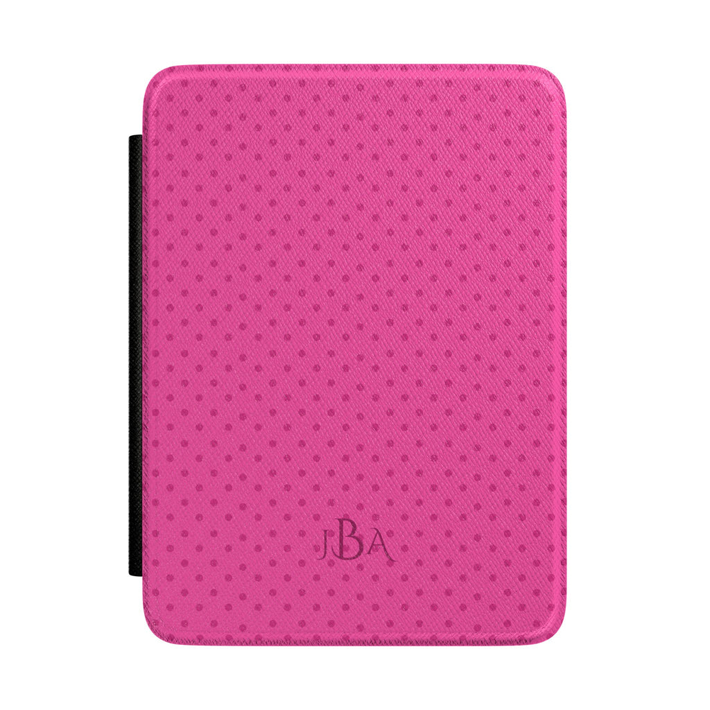 PERSONALIZED CUSTOM NAME FUCHSIA PINK POLKA DOTS MONOGRAM INITIALS CASE HARDCOVER