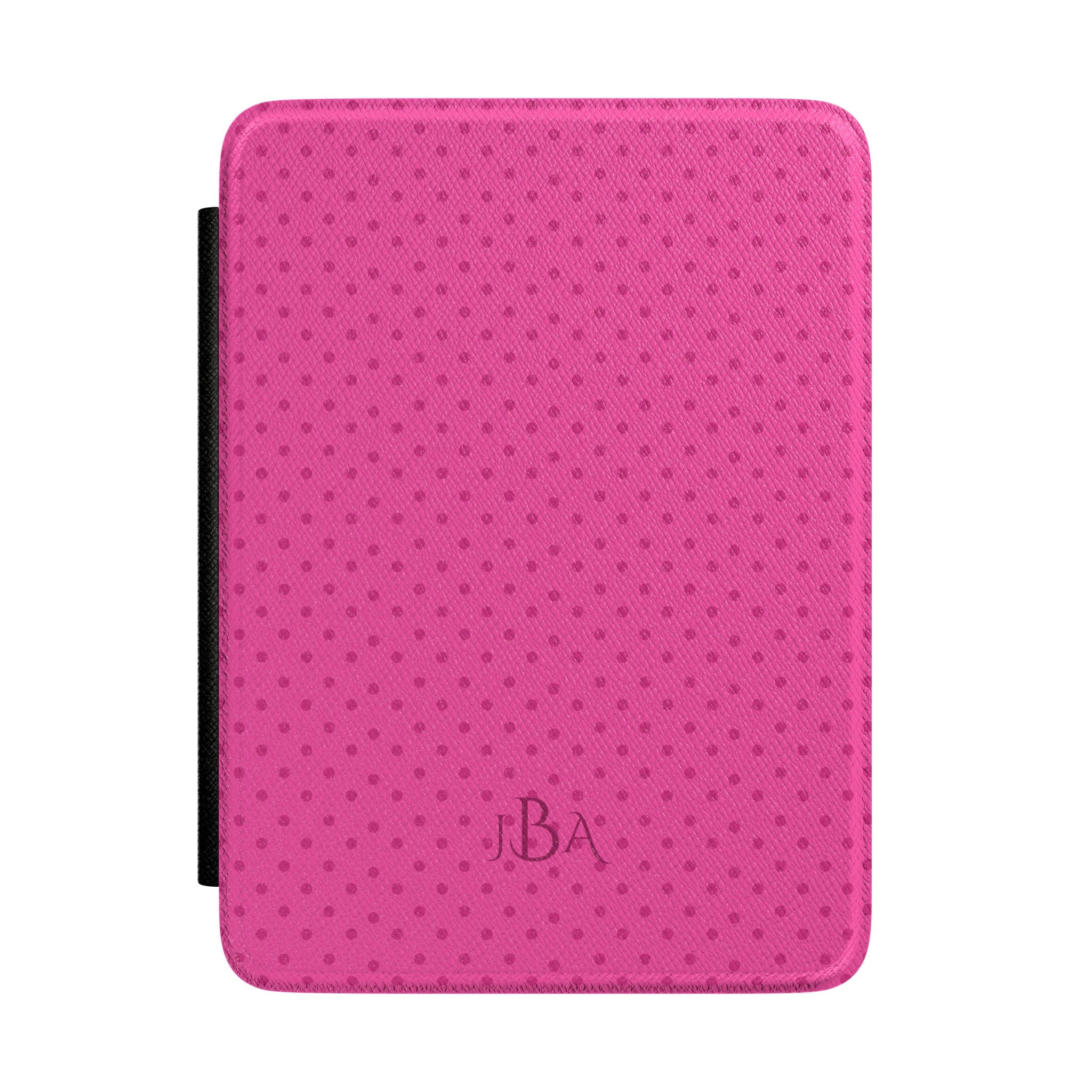 PERSONALIZED CUSTOM NAME FUCHSIA PINK POLKA DOTS MONOGRAM INITIALS CASE HARDCOVER