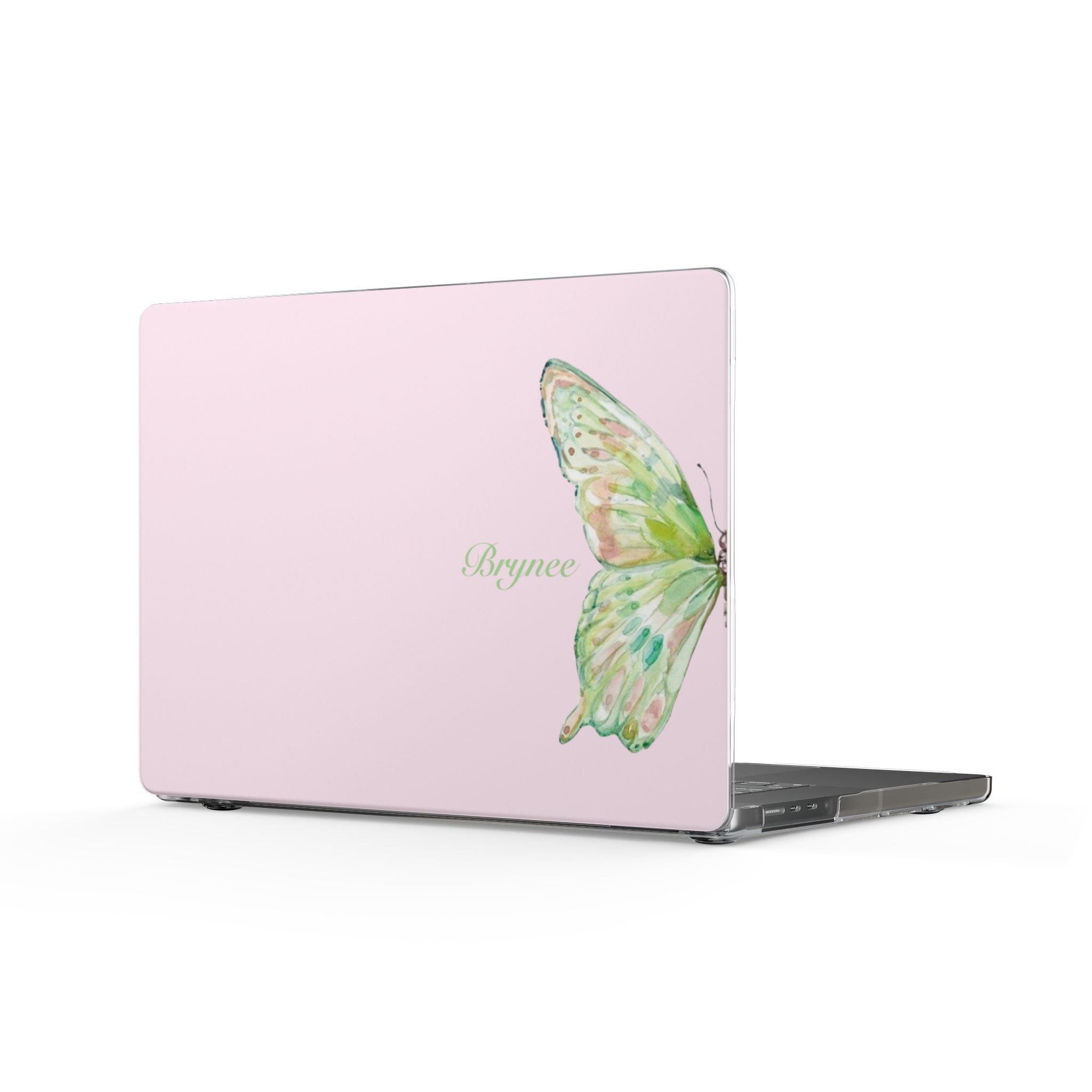 PERSONALIZED NAME CUSTOM PINK BUTTERFLY MACBOOK COVERS