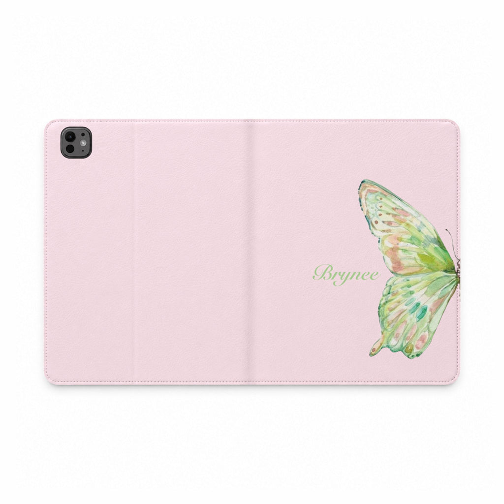 PERSONALIZED PINK BUTTERFLY CUSTOM NAME IPAD TABLET FOLIO CASE