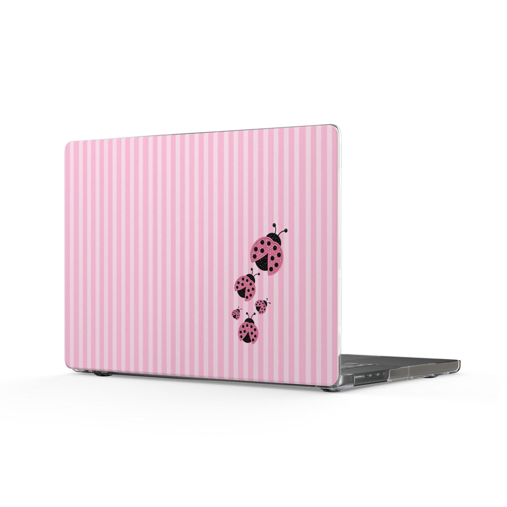 PINK STRIPES LADYBUGS MACBOOK COVERS
