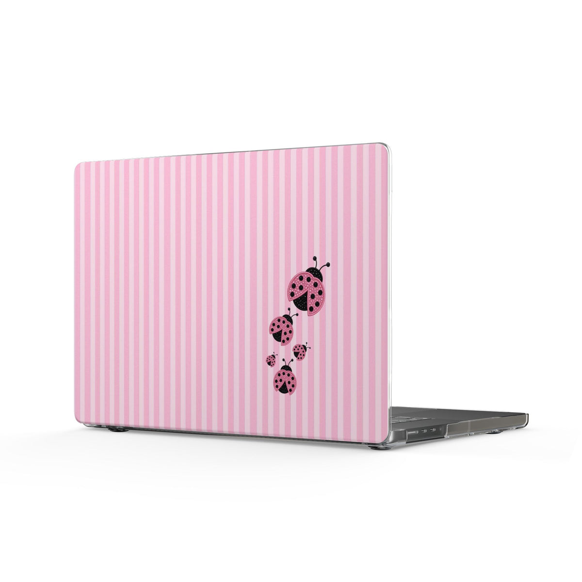 PINK STRIPES LADYBUGS MACBOOK COVERS