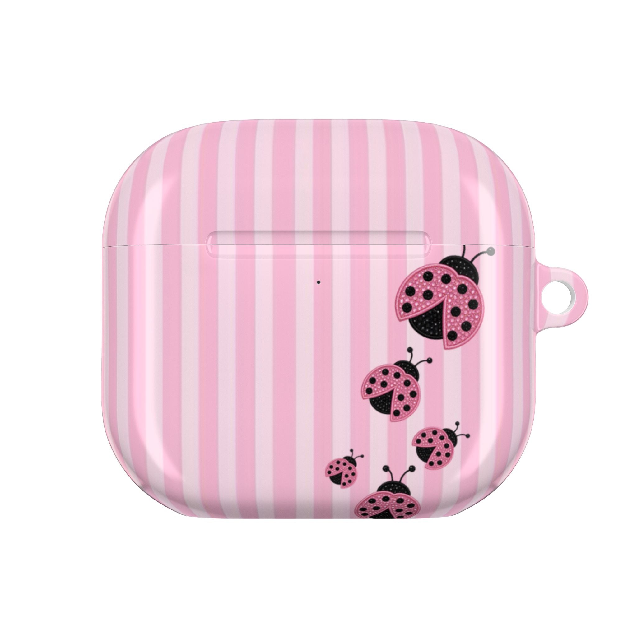 PINK STRIPES LADYBUGS AIRPOD CASE
