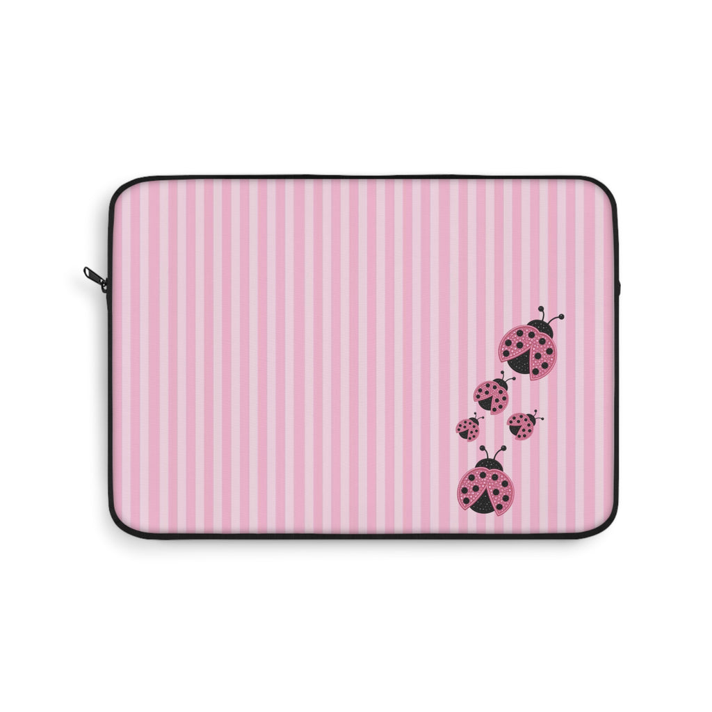 PINK STRIPES LADYBUGS KINDLE IPAD & LAPTOP SLEEVE