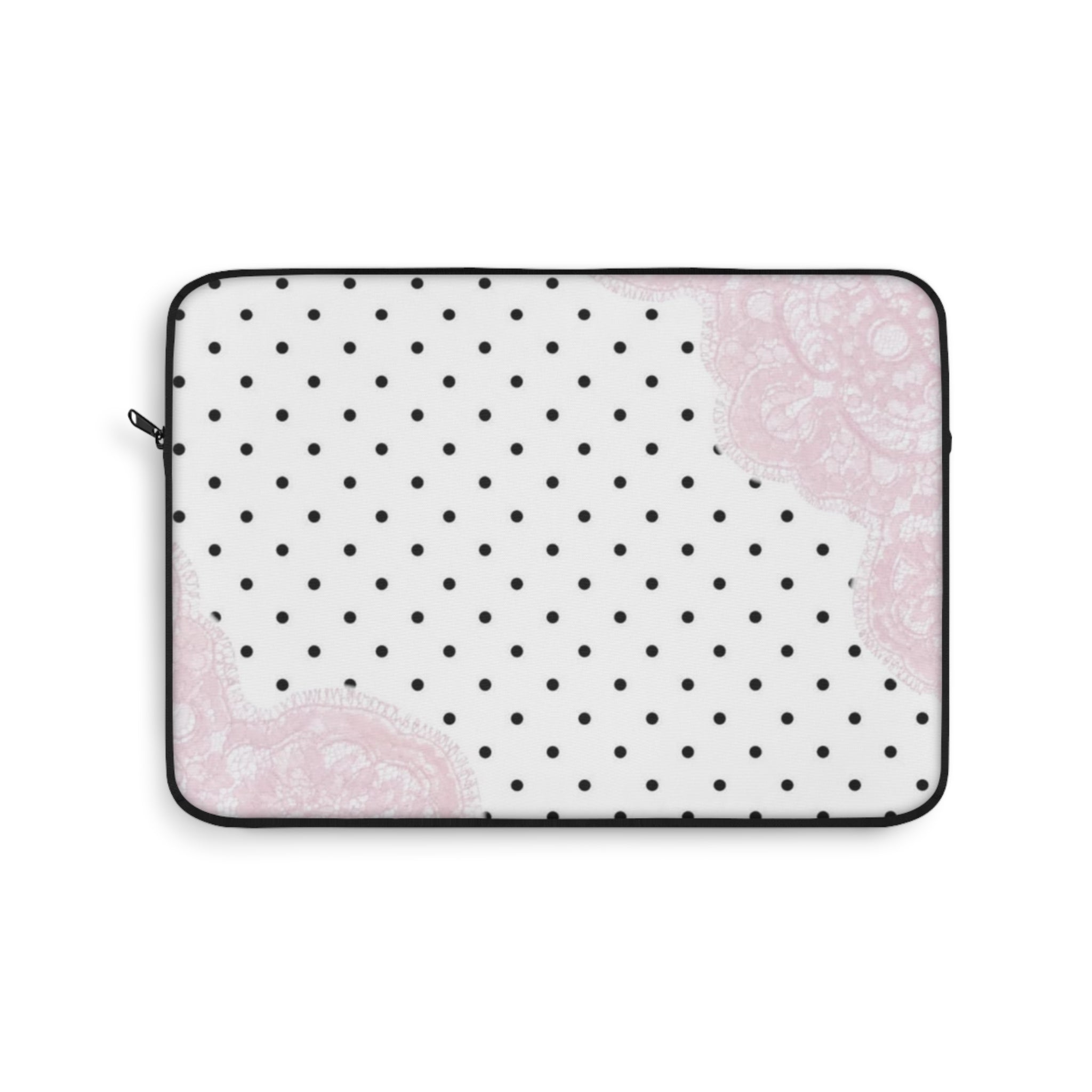 COQUETTE POLKA DOTS PINK LACE KINDLE IPAD & LAPTOP SLEEVE