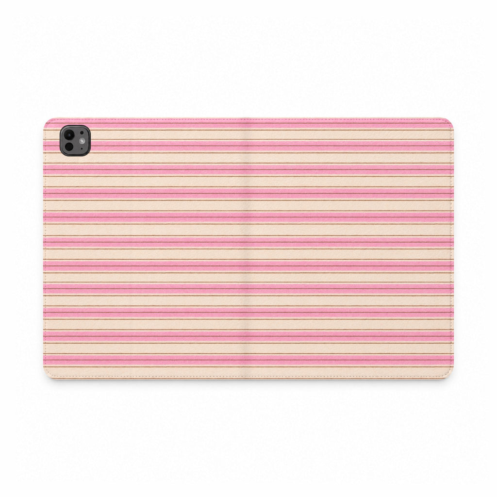 BUBBLEGUM CAFÉ STRIPES IPAD TABLET FOLIO CASE