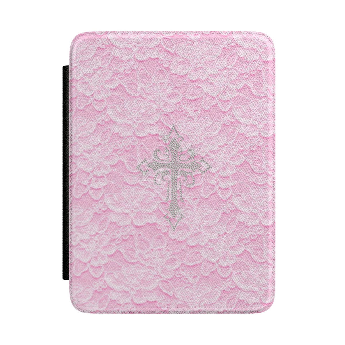 PINK LACE CROSS KINDLE CASE HARDCOVER