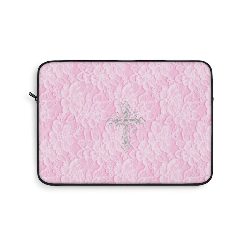 PINK LACE CROSS KINDLE IPAD & LAPTOP SLEEVE