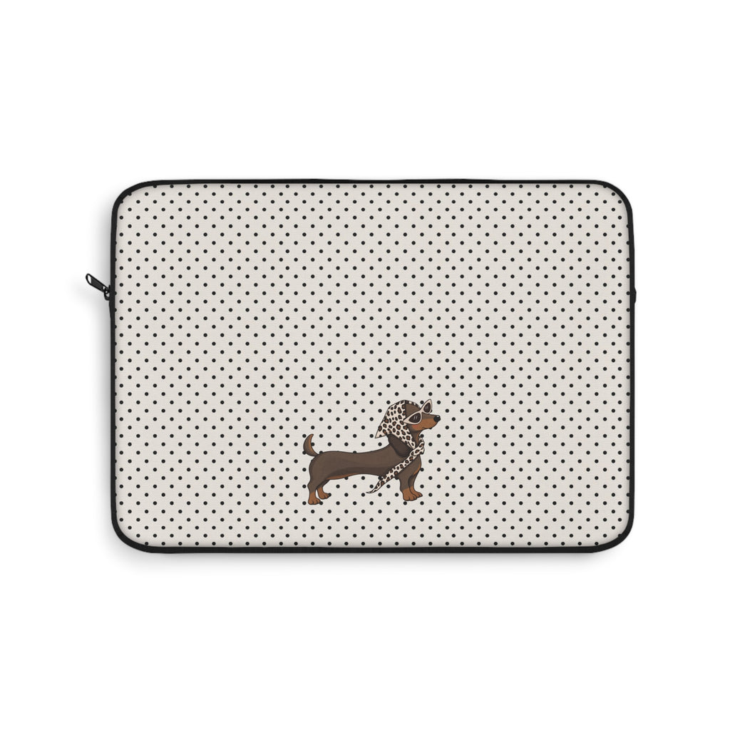CLASSIC POLKA DOTS DACHSHUND KINDLE IPAD & LAPTOP SLEEVE