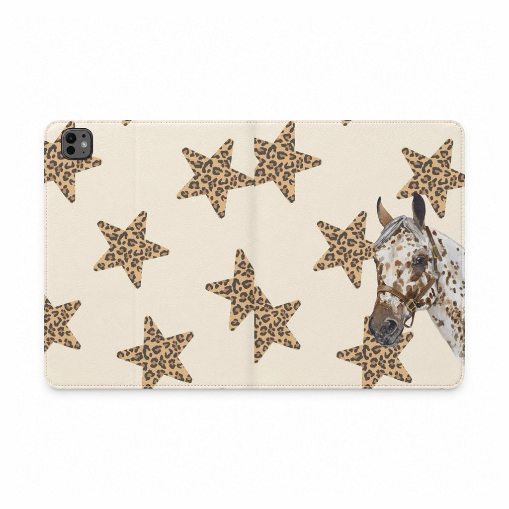 LEOPARD STARS HORSE IPAD TABLET FOLIO CASE