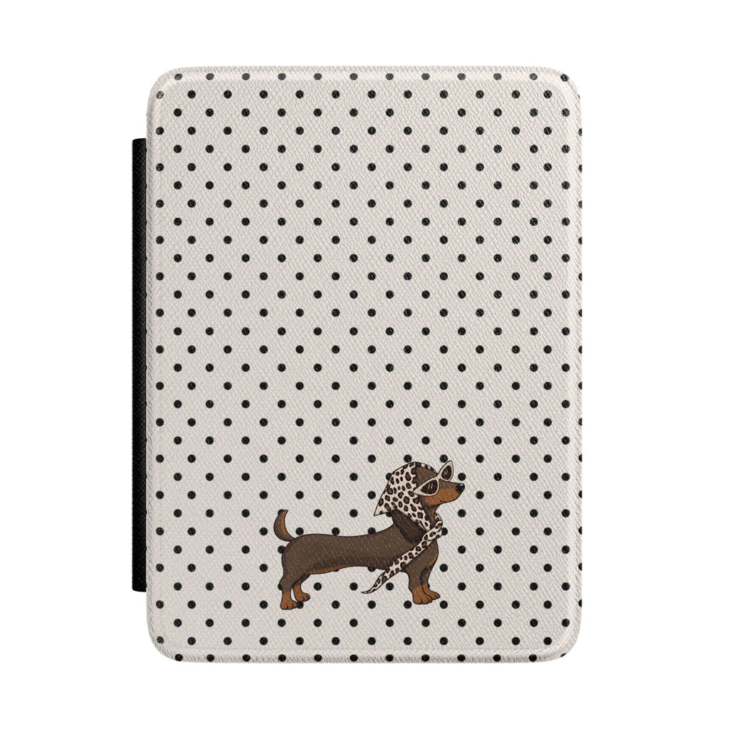 CLASSIC POLKA DOTS DACHSHUND KINDLE CASE HARDCOVER