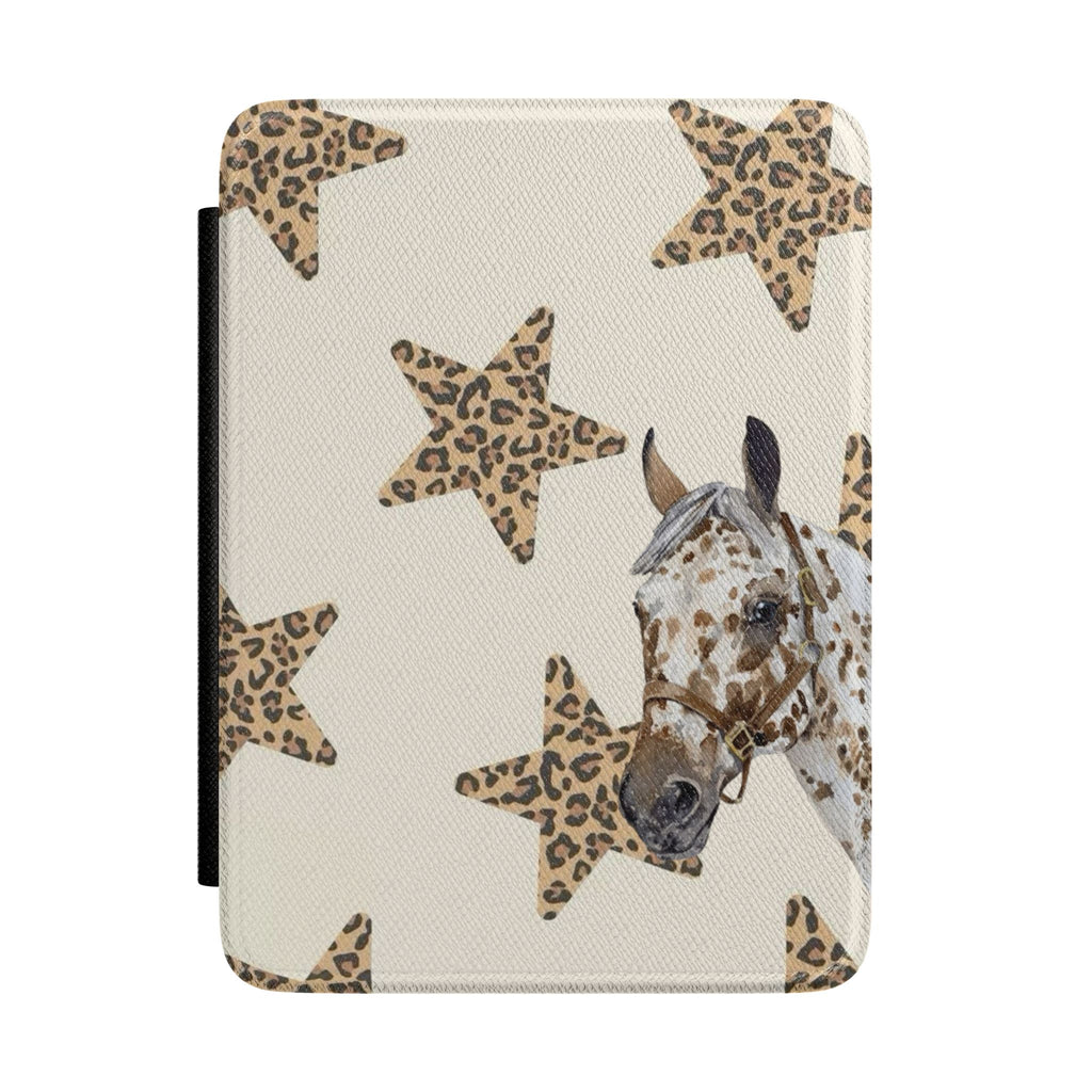 LEOPARD STARS HORSE KINDLE CASE HARDCOVER