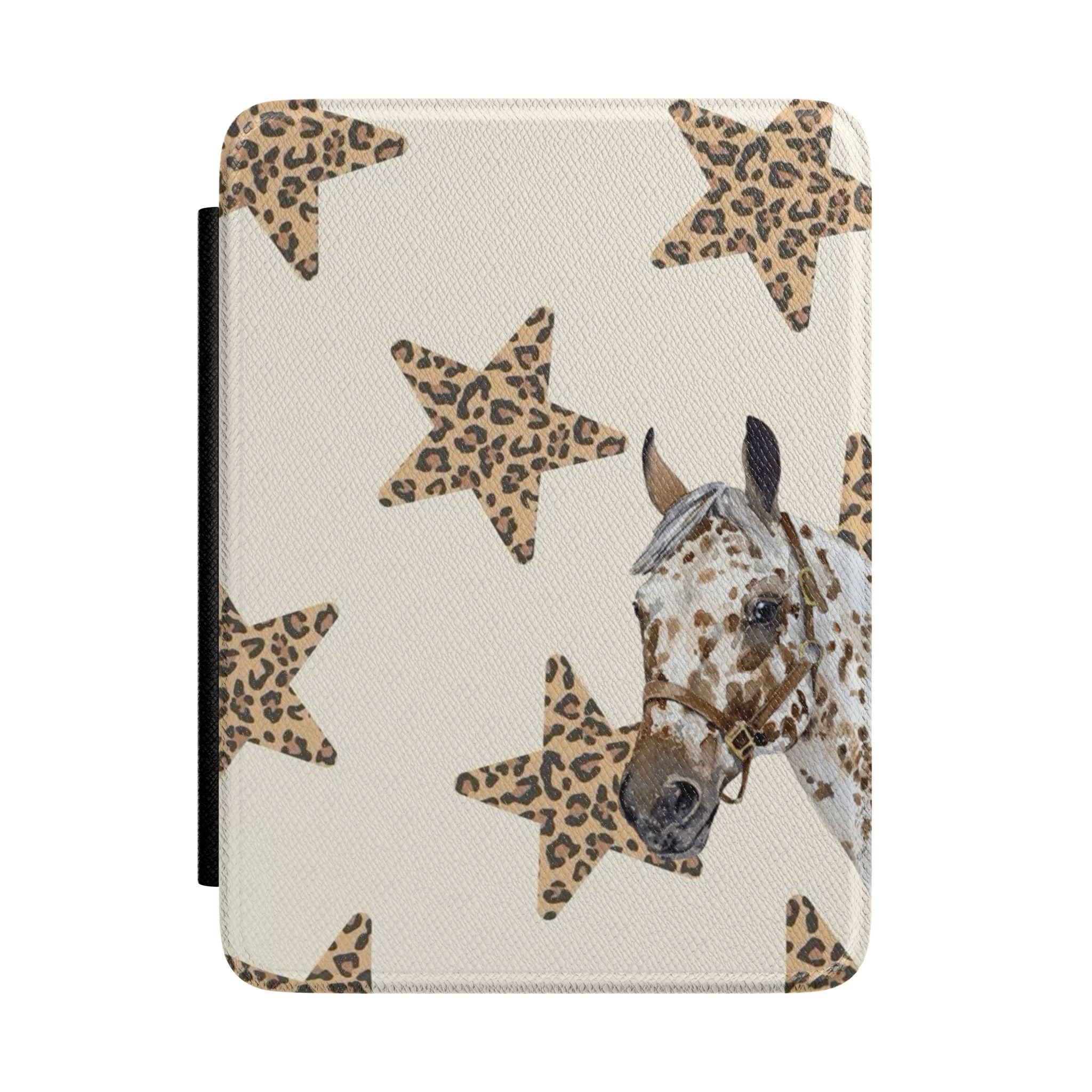 LEOPARD STARS HORSE KINDLE CASE HARDCOVER