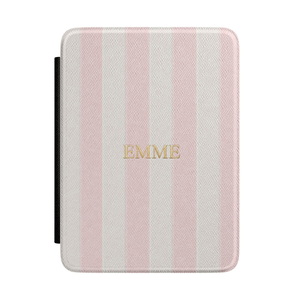 PERSONALIZED CUSTOM NAME BABY PINK STRIPES MONOGRAM INITIALS CASE HARDCOVER