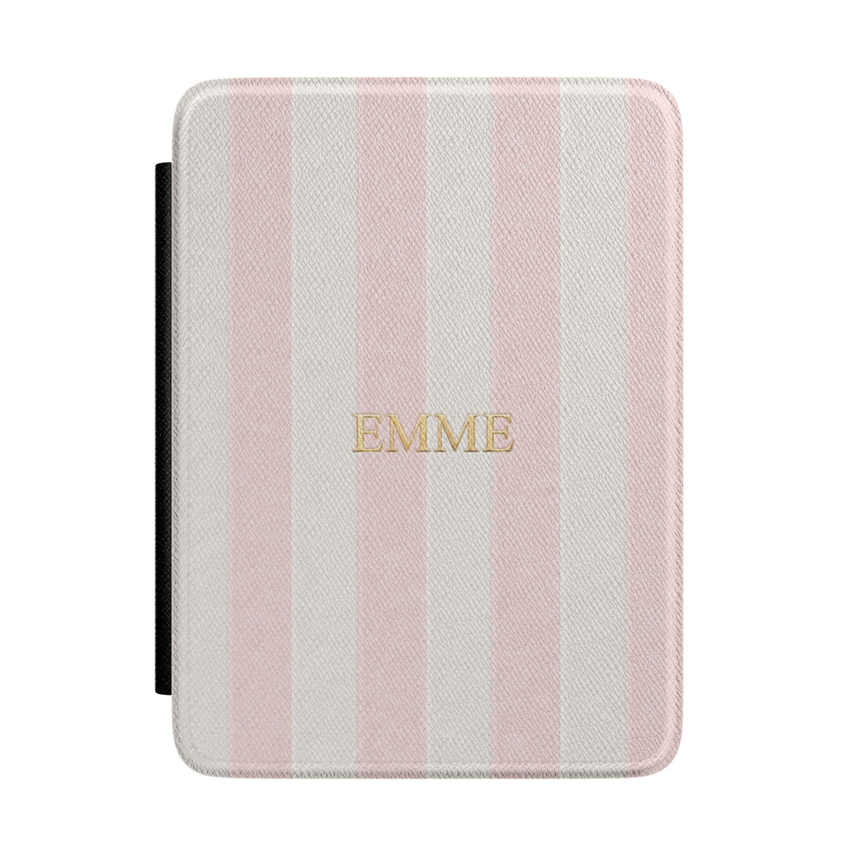 PERSONALIZED CUSTOM NAME BABY PINK STRIPES MONOGRAM INITIALS CASE HARDCOVER