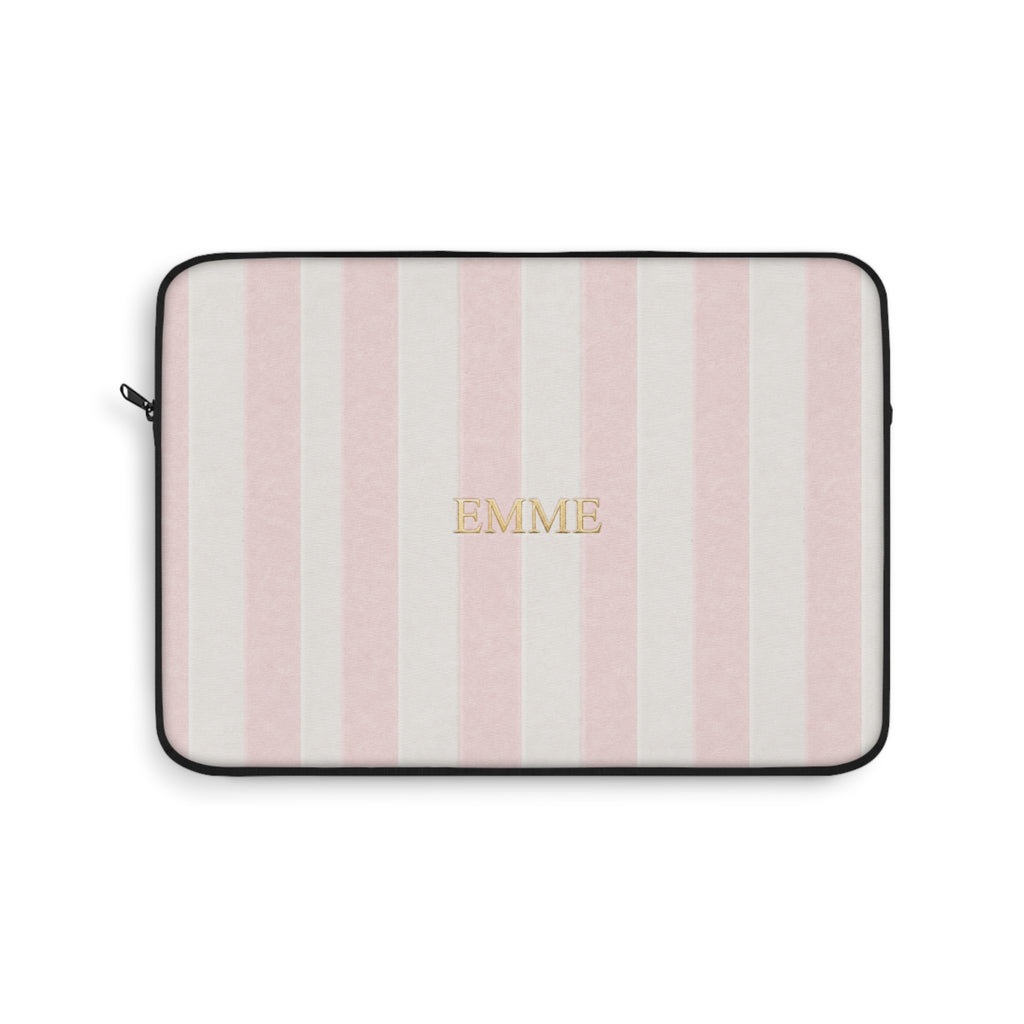 PERSONALIZED NAME CUSTOM BABY PINK STRIPES KINDLE IPAD & LAPTOP SLEEVE